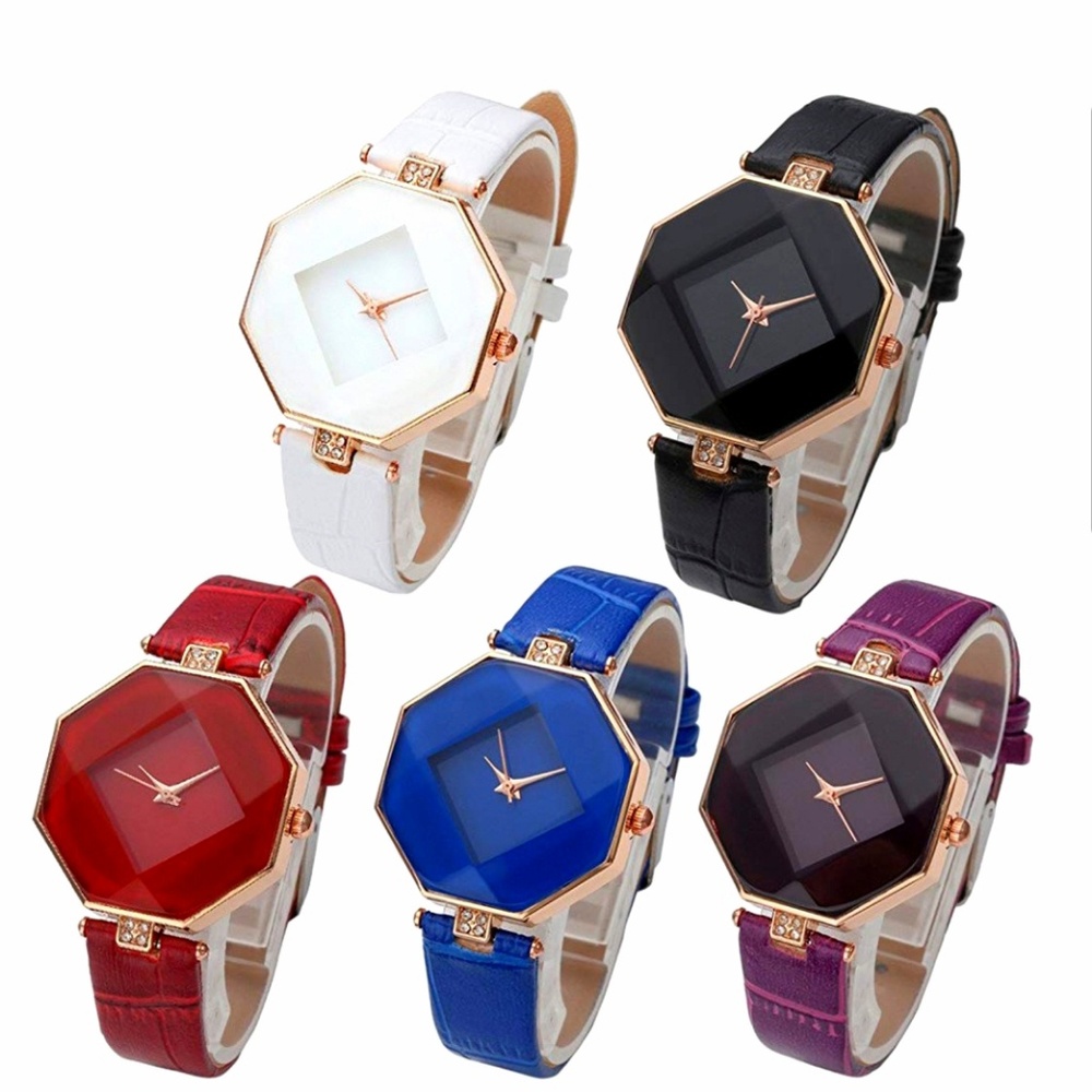 5 Piece Bundle Fashion Watches Octagon in 5 Colors